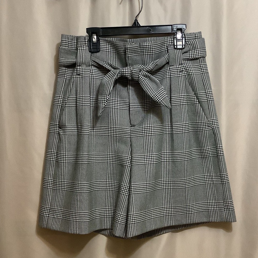 Zara plaid houndstooth pleated shorts